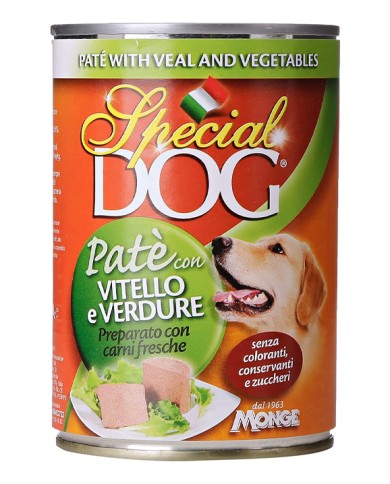 ESPECIAL PATÉ DE PERRO' CON TERNERA Y VERDURAS GR.400 X 12