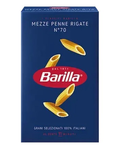 BARILLA MEZZE PENNE RIGATE N. 70 GR. 500 X 30 PIÈCES