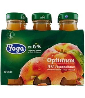 YOGA MET PERZIK SMAAKVRUCHTENSAP MET SCHROEFDOP 6 X 125 ML