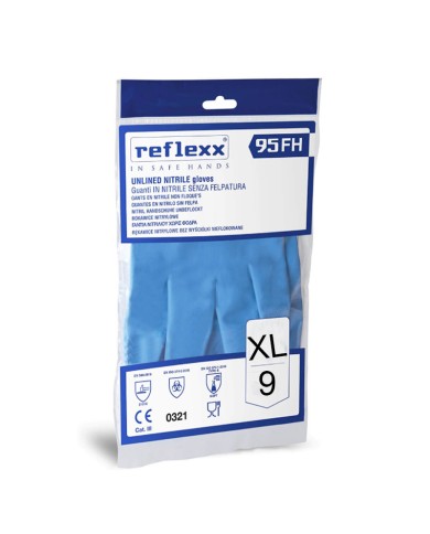 REFLEXX NITRILE GLOVES WITHOUT FLEECE SIZE XL