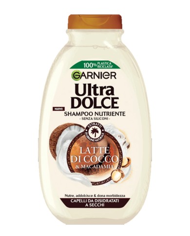 GARNIER ULTRA DOLCE SHAMPOO LATTE DI COCCO E MACADAMIA ML.250