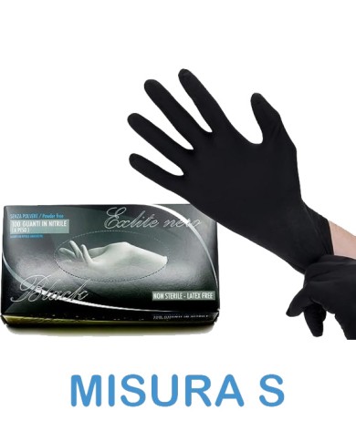 GANTS NITRILE NOIR EXLITE TAILLE S 100 PIÈCES