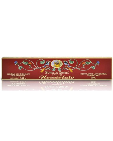 SORELLE NURZIA TORRONE CIOCCOLATO GIANDUIA CON NOCCIOLE GR.200