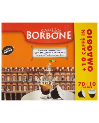 BORBONE KAFFEEKAPSELN BRENNMISCHUNG FÜR NESPRESSO PACKUNG MIT 80 STÜCK