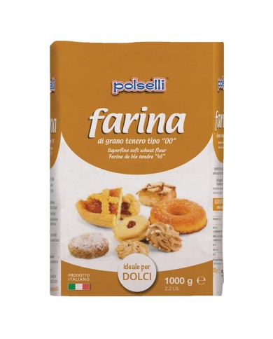 POLSELLI FARINA PER DOLCI DI GRANO TENERO 00 KG.1