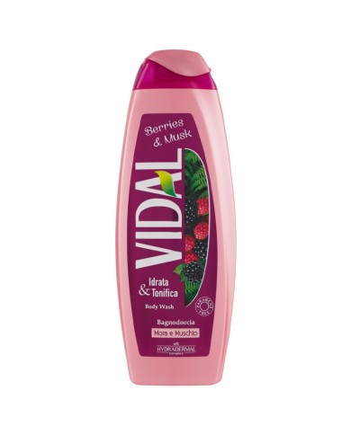 VIDAL BLACKBERRY EN MUSK DOUCHEBAD HYDRATEERT EN TONEN ML.500