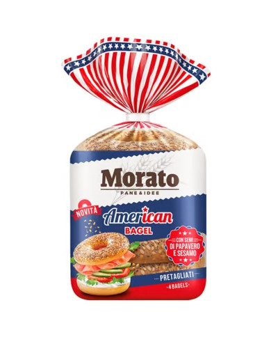 MORATO AMERIKANISCHER BAGEL MIT MOHN UND SESAM GR.300 X 4 STÜCK