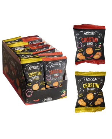 LANDOLFI PRÉSENTOIR DE CROSTINS CLASSIQUES ET VIVANTS GR.75 X 14 SACHETS