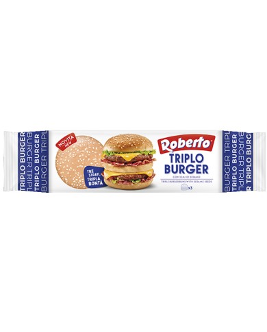 ROBERTO TRIPLE BURGER SANDWICH WITH SESAME SEEDS GR.240