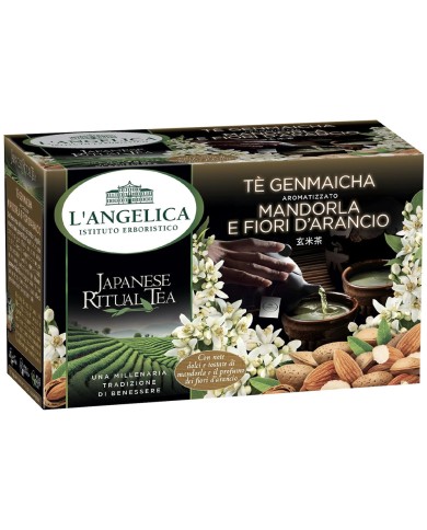 L'ANGELICA TE' VERDE GENMAICHA CON MANDORLA E FIORI D'ARANCIO X 15 FILTRI