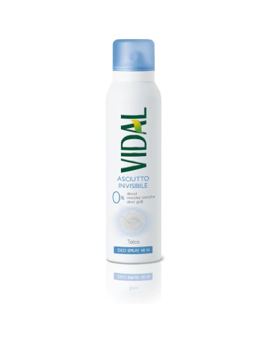 VIDAL TALC DEODORANT DROOG ONZICHTBAAR SPRAY 150 ML