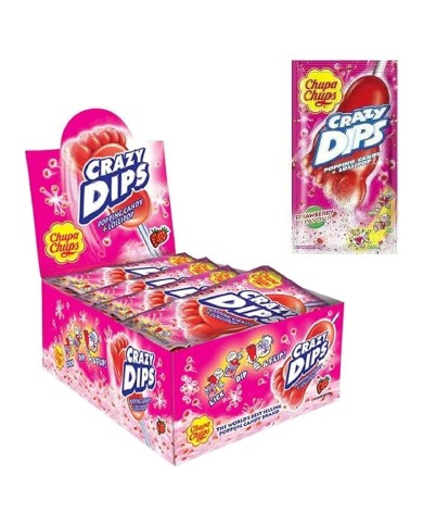 CHUPA CHUPS CRAZY DIPS AARDBEI X 24 STUKS