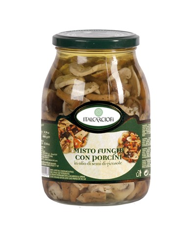 ITALCARCIOFI MISTO FUNGHI CON PORCINI IN OLIO DI SEMI DI GIRASOLE ML.3100