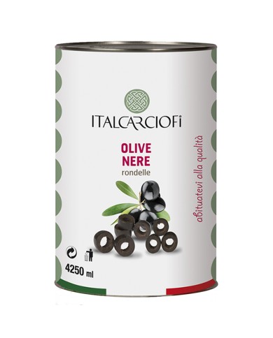 ACEITUNAS NEGRAS ITALCARCIOFI LONCHEADAS AL NATURAL ML.4250