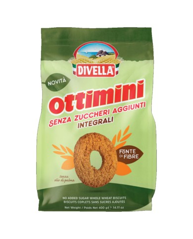 DIVELLA BISCOTTI OTTIMINI INTEGRALI SENZA ZUCCHERI AGGIUNTI GR.400