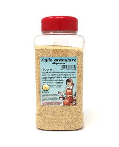 PAVONE AGLIO GRANULARE DISPENSER DA 600 GR.