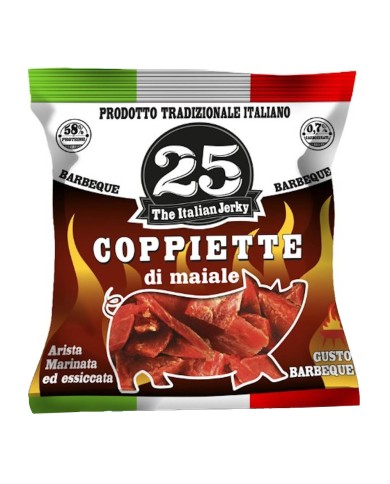 25 ITALIAANSE JERKY BARBECUE VARKENSKOPPELS GR.25