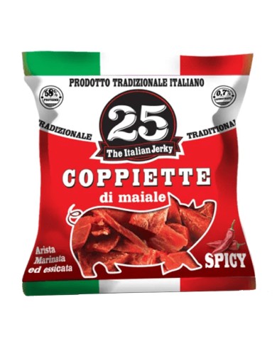 25 THE ITALIAN JERKY TRADITIONAL SPICY PORK COUPLES GR.25