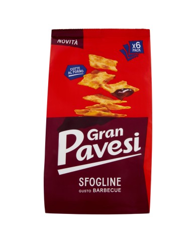 GRAN PAVESI SFOGLINE BARBECUE FLAVOUR 6 PACKETS GR.180