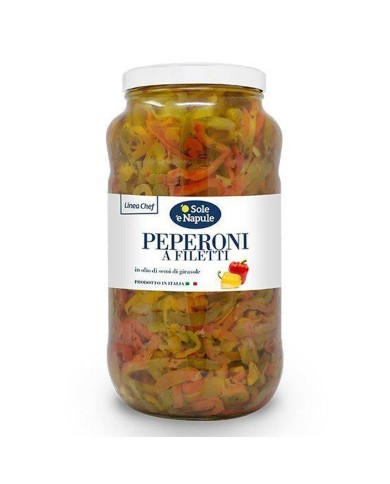 O SOLE E NAPULE PEPERONI A FILETTI IN OLIO KG.2,9