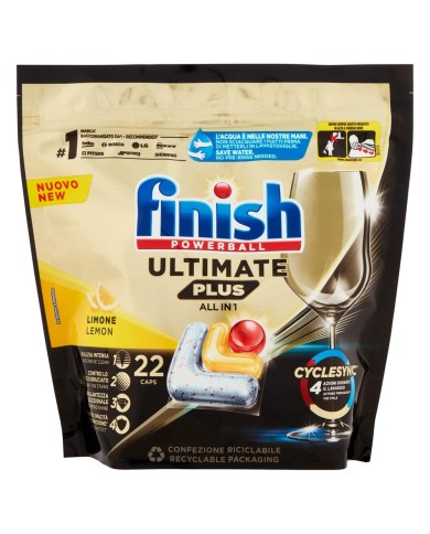 FINISH ULTIMATE PLUS ALL IN 1 DISHWASHER LEMON X 22 CAPSULES