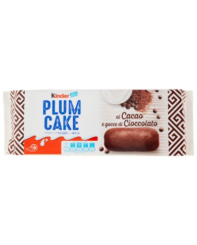 KINDER PLUMCAKE AL CACAO CON GOCCE DI CIOCCOLATO 6 PEZZI