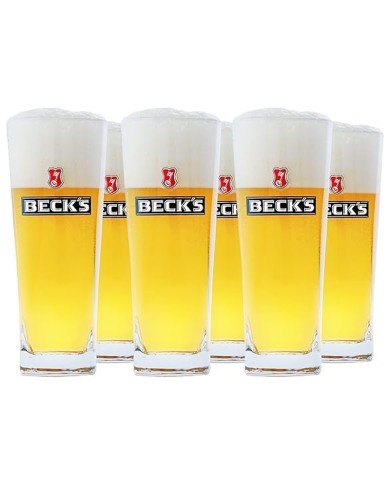 BECK'S SET 6 BEER GLASSES CL 20