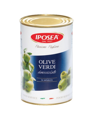 IPOSEA PITTED GREEN OLIVES IN BRINE 4.25 KG