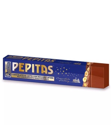 PERNIGOTTI NOUGAT PEPITAS, MILCHSCHOKOLADE UND GANZE HASELNÜSSE 250 GR