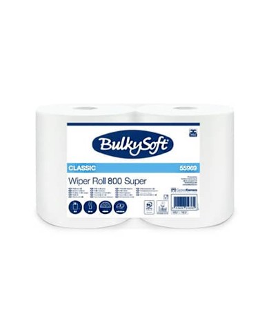 BULKYSOFT CLASSIC WIPER ROLL 800 TEARS X 2 ROLLS