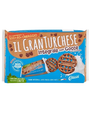 COLUSSI BISCOTTI GRANTURCHESE INTEGRALI CON GOCCE DI CIOCCOLATO 340 GR