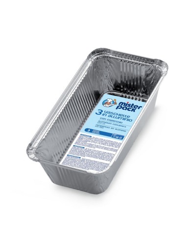 MISTER PACK ALUMINIUM CONTAINERS R62L MET DEKSEL 3 TRAYS VAN 3 PORTIES