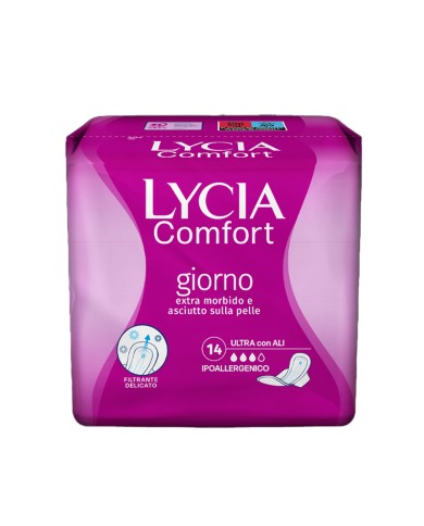 LYCIA COMFORT ULTRA DAY SANITARY PADS WITH WINGS X 14 PIECES