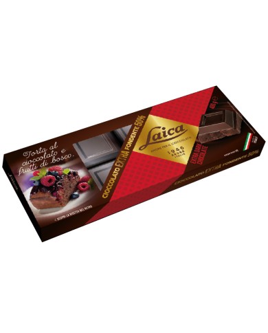 LAICA EXTRA DARK CHOCOLATE 50% BLOCK GR.400