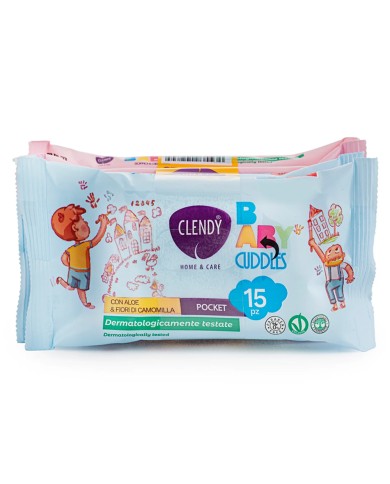 CLENDY GEWEEKTE DOEKJES BABYKNUFFELS 4 PACKS X 15 STUKS