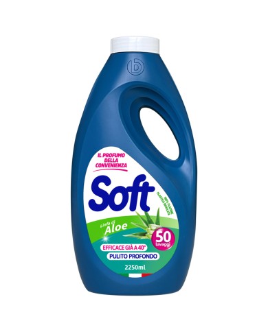 SOFT DETERSIVO LAVATRICE LINFA DI ALOE 50 LAVAGGI 2250 ML.