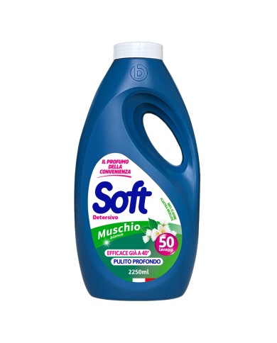 SOFT DETERSIVO LAVATRICE MUSCHIO BIANCO 50 LAVAGGI 2250 ML.