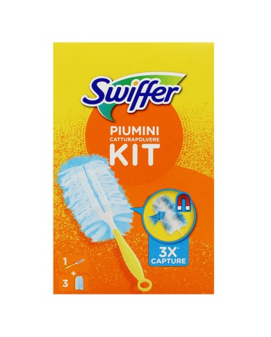 SWIFFER DUSTERS DUST CATCHING KIT HANDLE + 3 PUFFERS