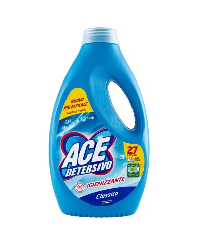 ACE WASHING MACHINE CLASSIC SANITIZING DETERGENT 27 MEASURING CUPS 1350 ML.