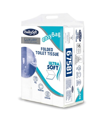 BULKYSOFT INTERFOLDED TOILET PAPER 40 PACKS X 224 PIECES