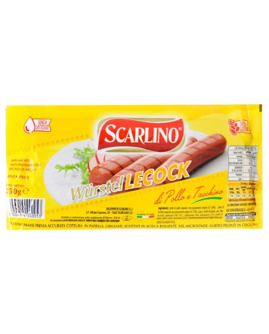 SAUCISSES DE POULET ET DE DINDE SCARLINO GR.250