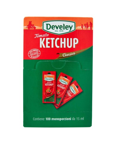 KETCHUP DEVELEY EN SOBRES MONODOSIS GR.15 X 100 UNIDADES