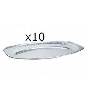 ESSEMME PACK ALUMINUM OVAL TRAYS LARGE 10 PIECES